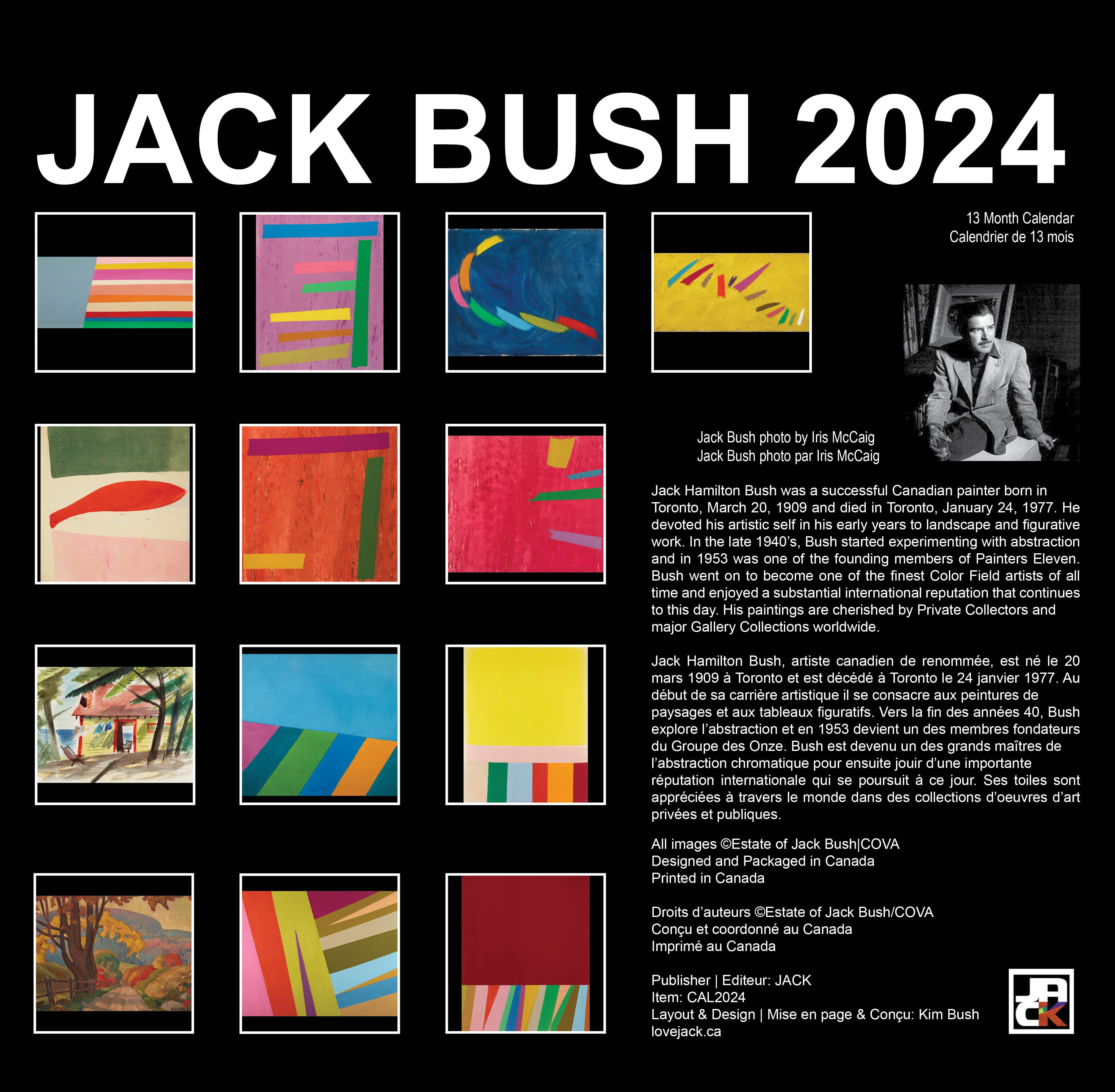 2024 Jack Bush Art Wall Calendar