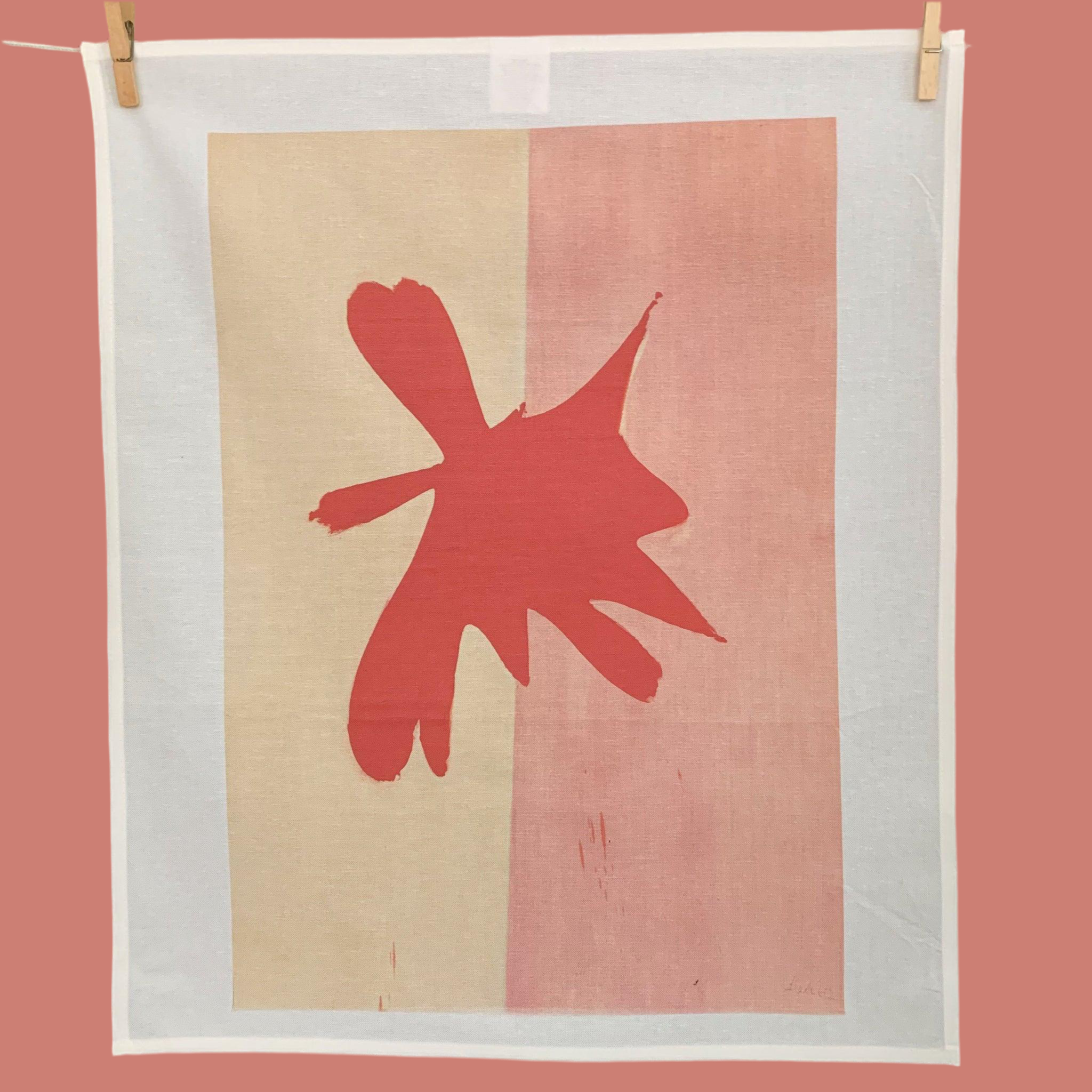 Torchon Rouge sur Rose