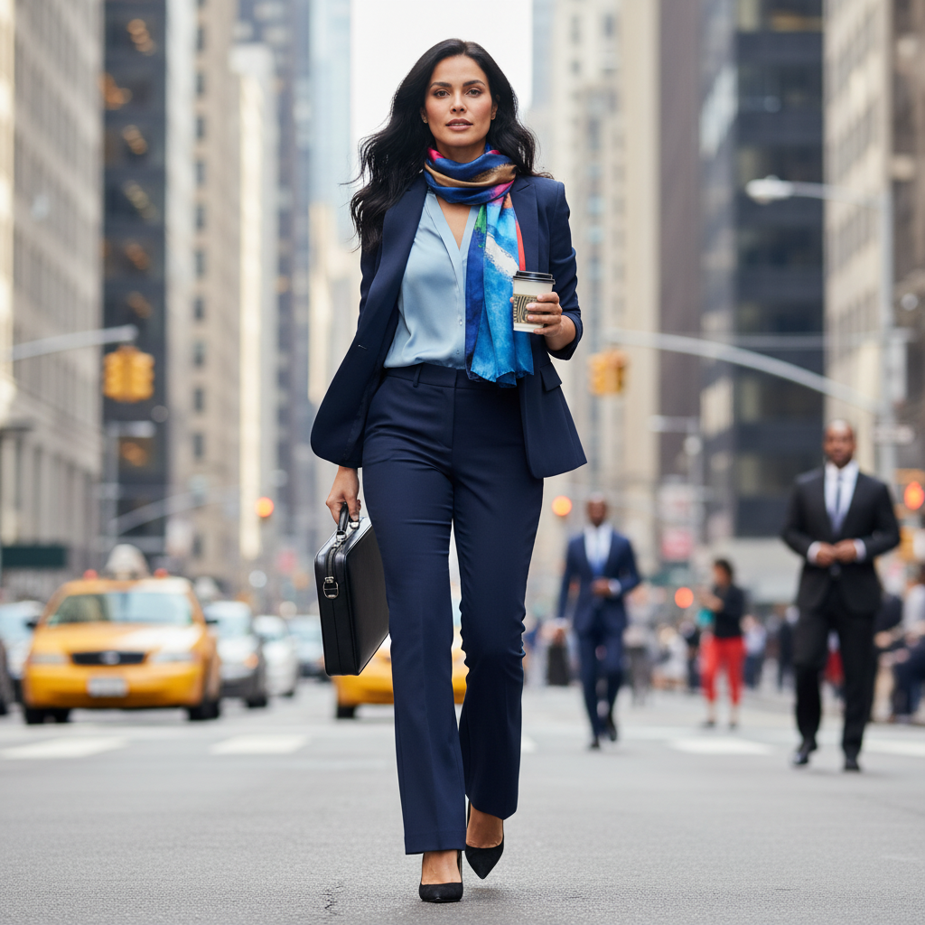 Basie Blues Mulberry Silk Scarf