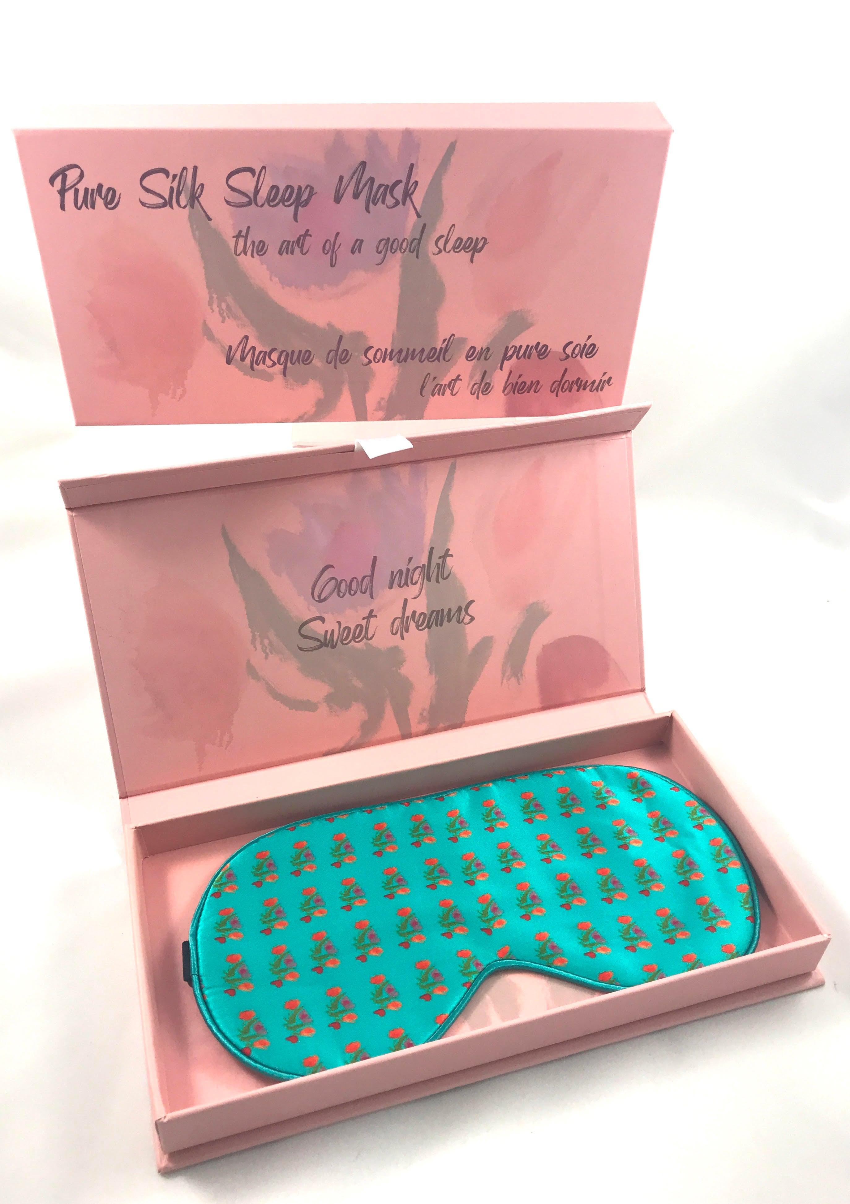 Turquoise Silk Eye Mask - JACK