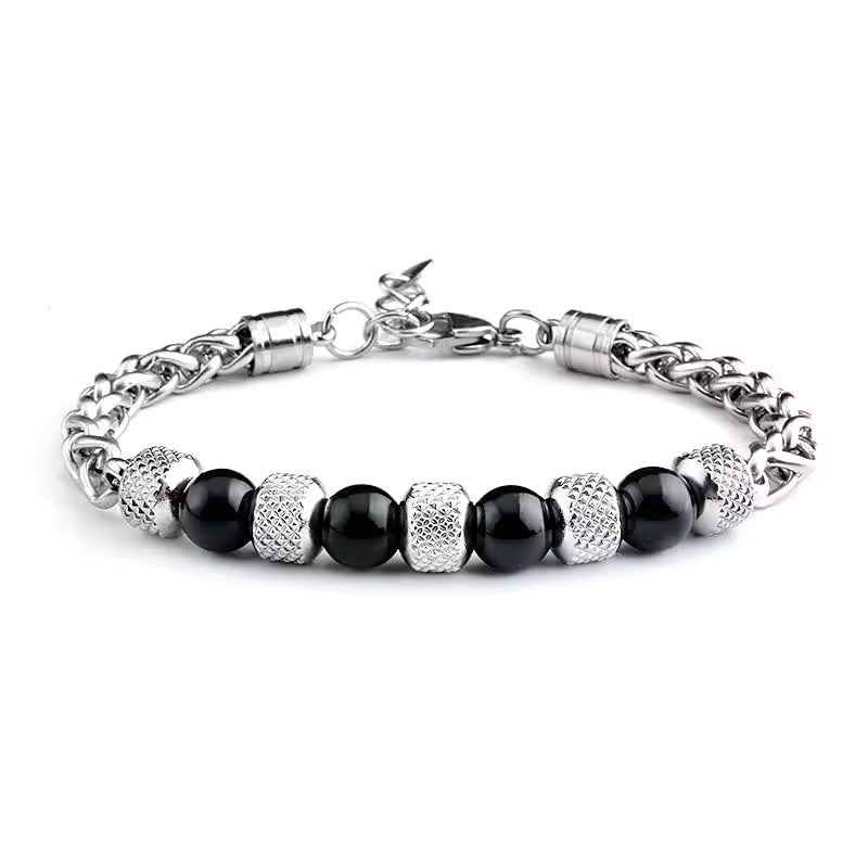 Onyx and Silver Bracelet