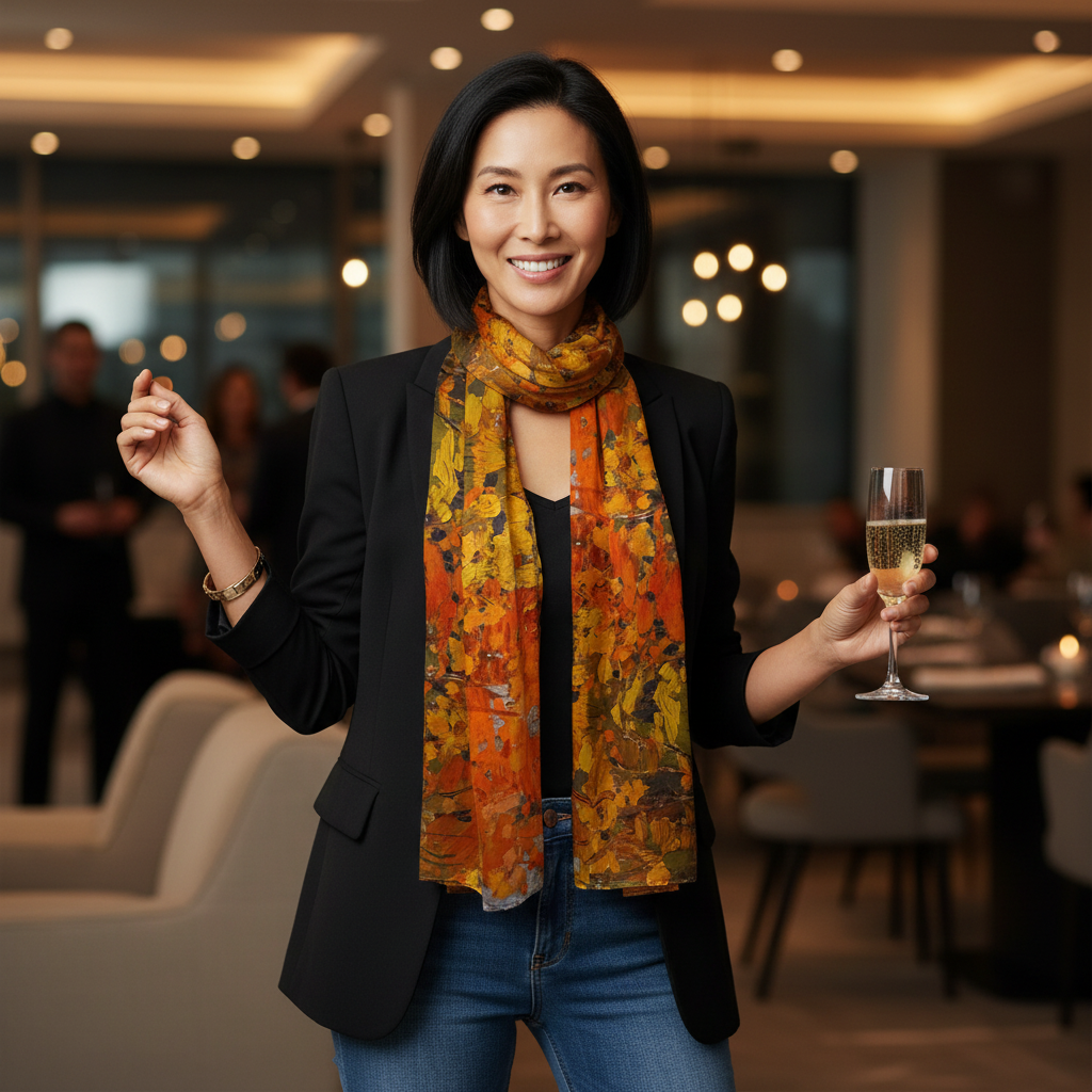 Autumn Woods Mulberry Silk Scarf