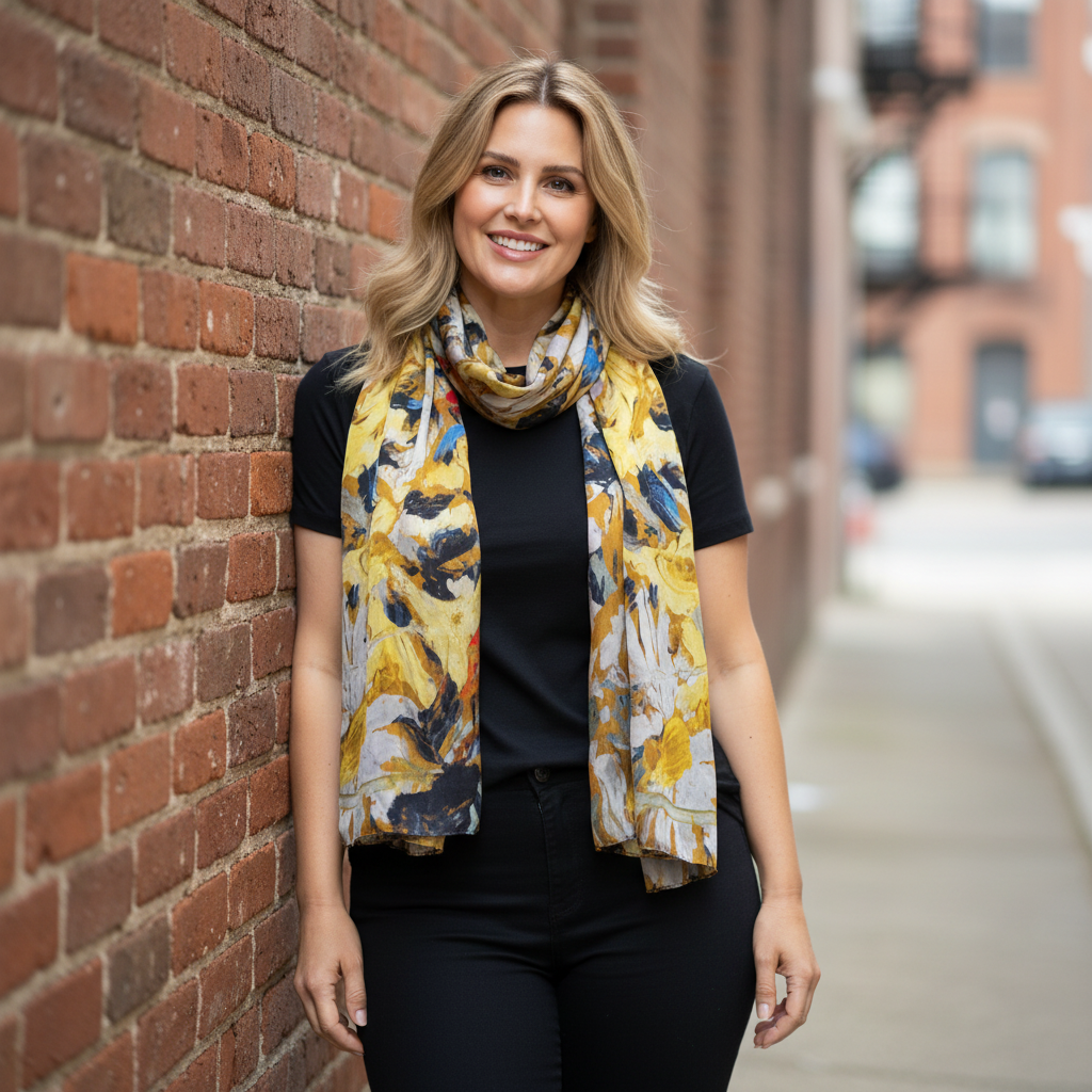 Wildflowers Mulberry Silk Scarf