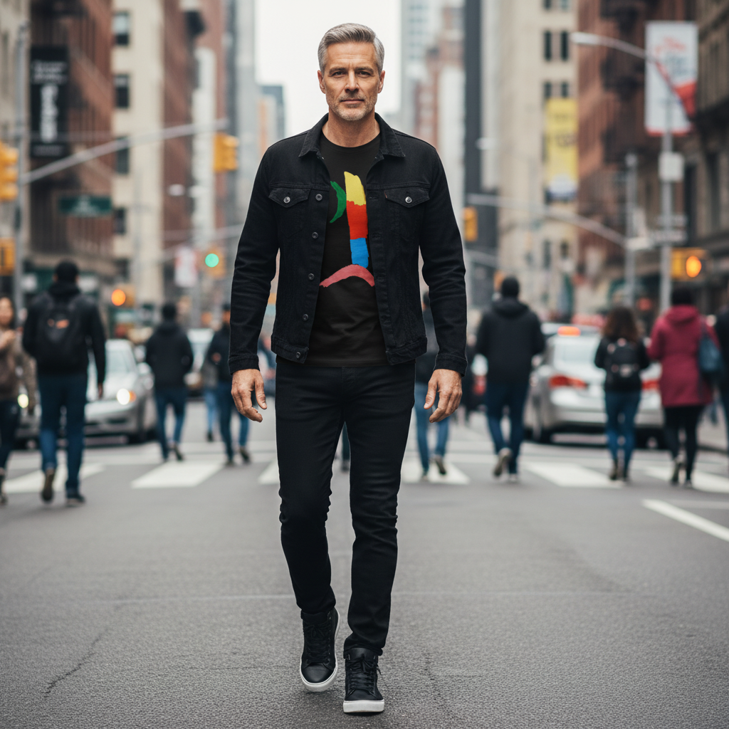 Green Arc Black Men TShirt