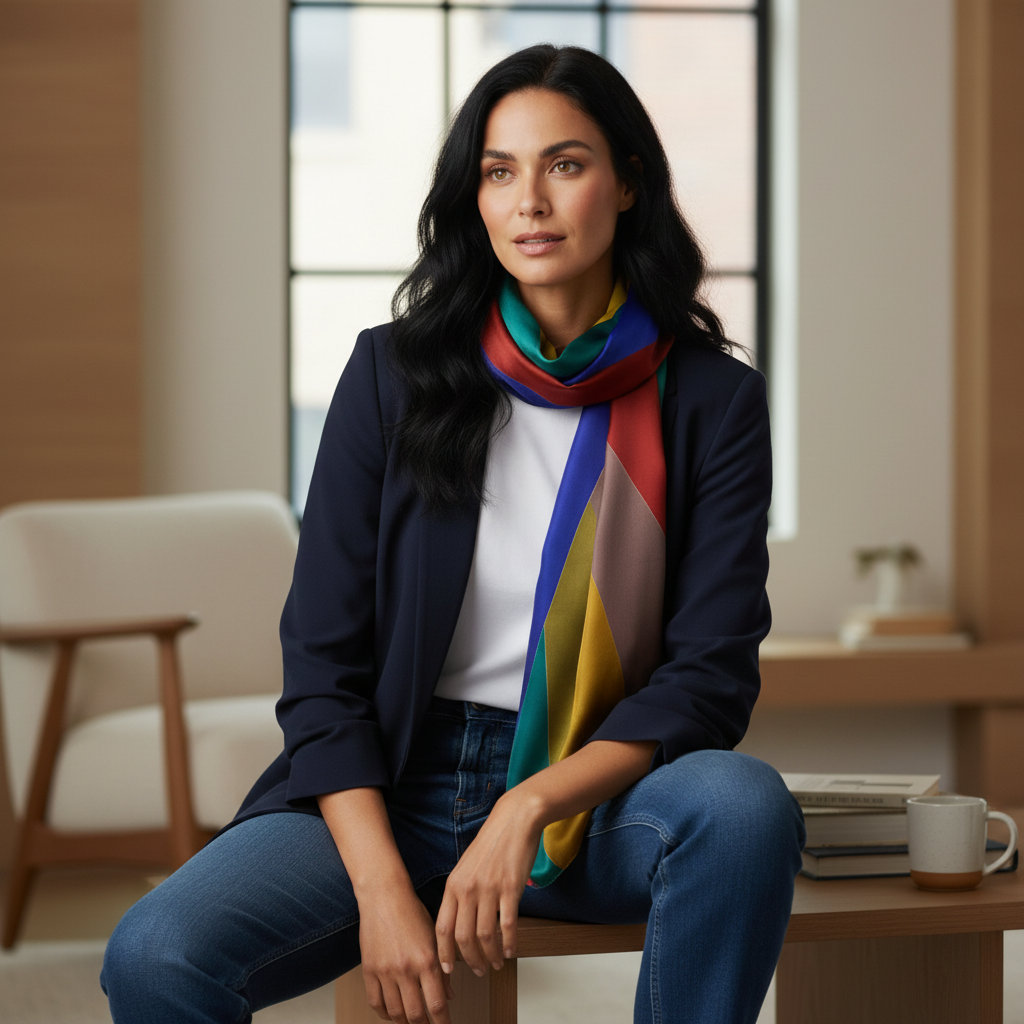 English Visit Mulberry Silk Scarf